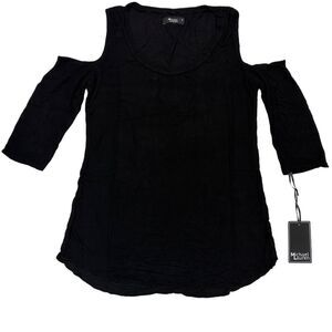NWT Michael Lauren Cold Shoulder Cutout Elbow Length Sleeve Top